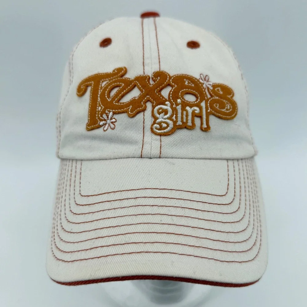 Top of the World Hat Women OSFA Cream Texas Girl‎ Longhorn Floral Baseball Cap